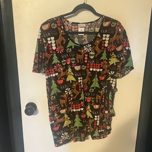Rudolph Christmas Scrub top